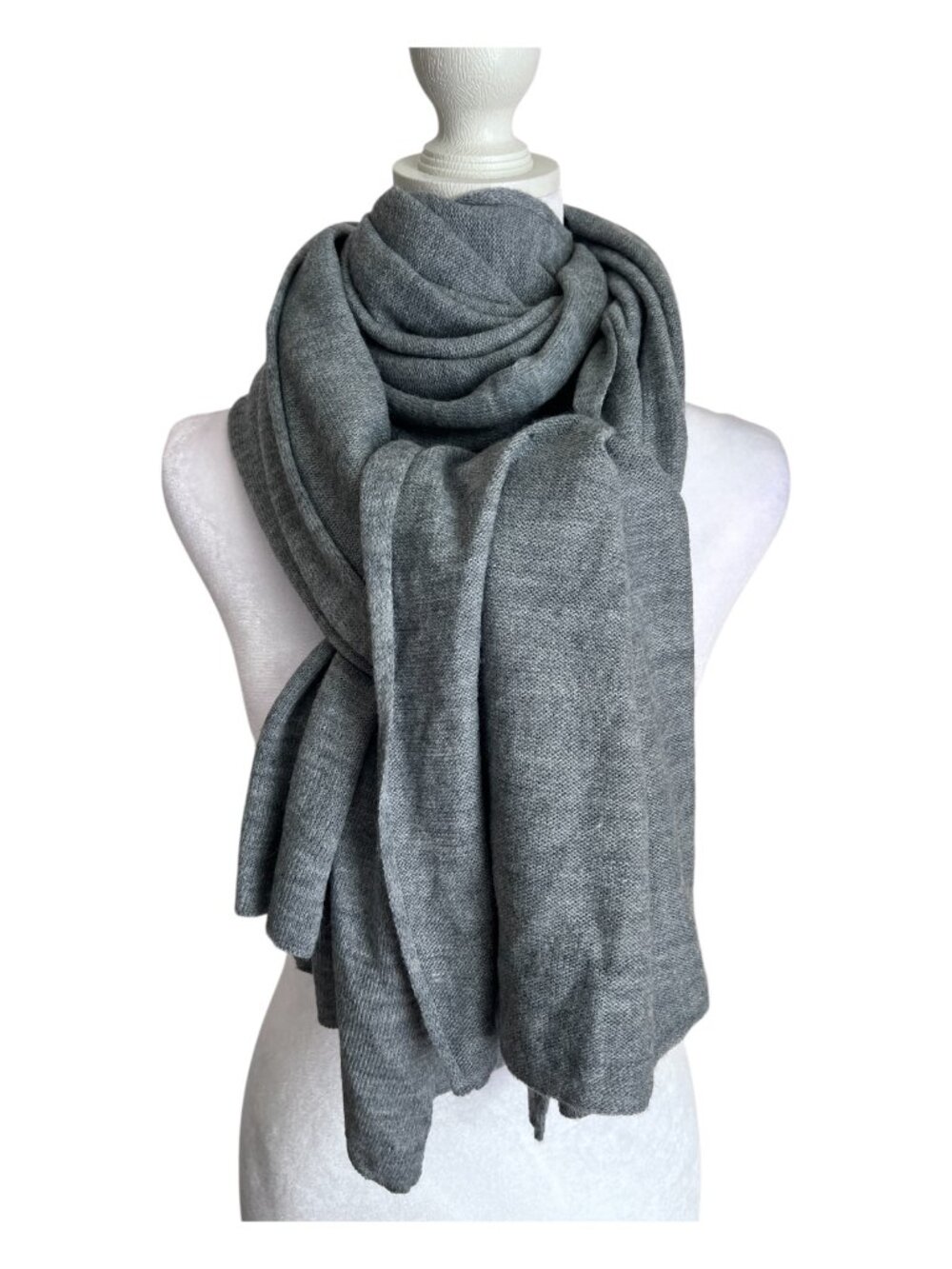 A New Day Oversized Knit Travel Wrap Blanket Scarf - Heather Gray One Size